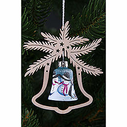 Tree Ornament  -  Glass Bell  -  Snowman  -  3 pcs.  -  9x8cm / 3.5x3.1 inch