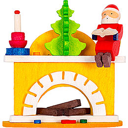 Tree Ornament  -  Little Fireplace with Santa Claus  -  6cm / 2.4 inch