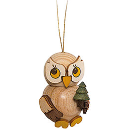 Tree Ornament  -  Owl Child with Tree  -  4cm / 1.6 inch
