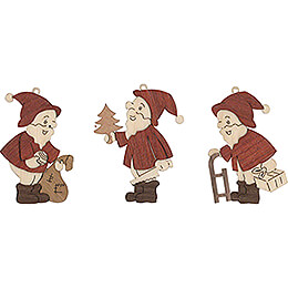 Tree Ornament  -  Santa Claus  -  Set of 6  -  7cm / 2.8 inch