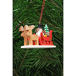 Tree Ornament  -  Snowman with Reindeer Sleigh  -  9,7cm / 3.8 inch