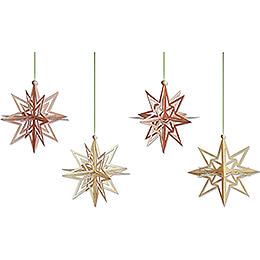 Tree Ornament  -  Stars 3D  -  Set of 4  -  7cm / 2.8 inch