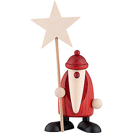 Weihnachtsmann mit Stern  -  9cm