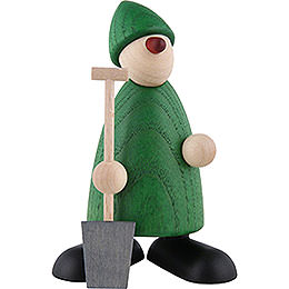 Well - Wisher Hans with Spade, Green  -  9cm / 3.5 inch