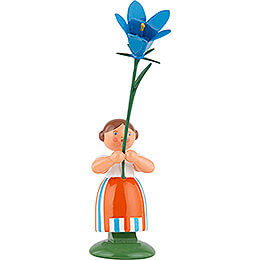 Wiesenblumenmädchen mit blauer Glockenblume  -  11cm