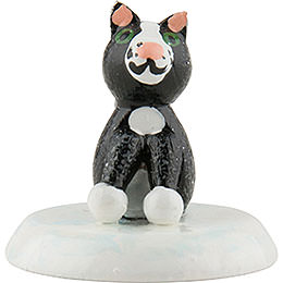 Winter Children Black Cat  -  Set of Six  -  2,5cm / 1 inch